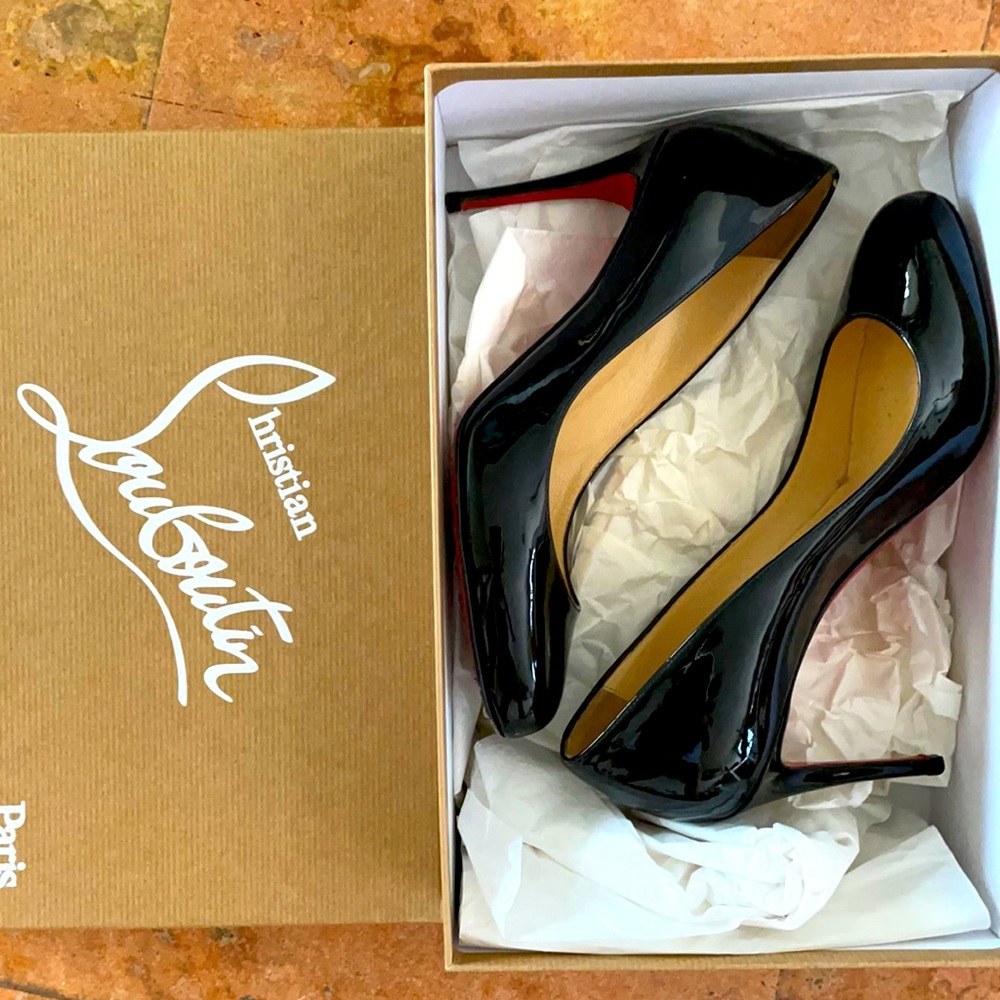 Christian Louboutin black classic mules
